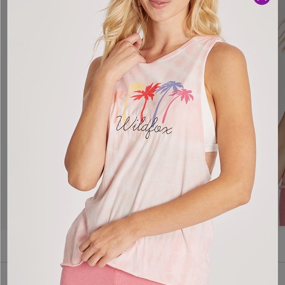 NEW IN PACKAGE- WILDFOX Rosebud Wash 'Wildfox' Muscle Tank - Picture 1 of 4